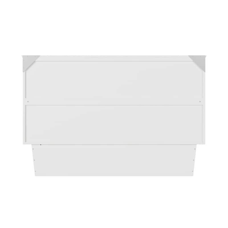 Monroe Queen Murphy Bed Chest with 6" Mattress, Storage Drawer & Built-In Charger in White