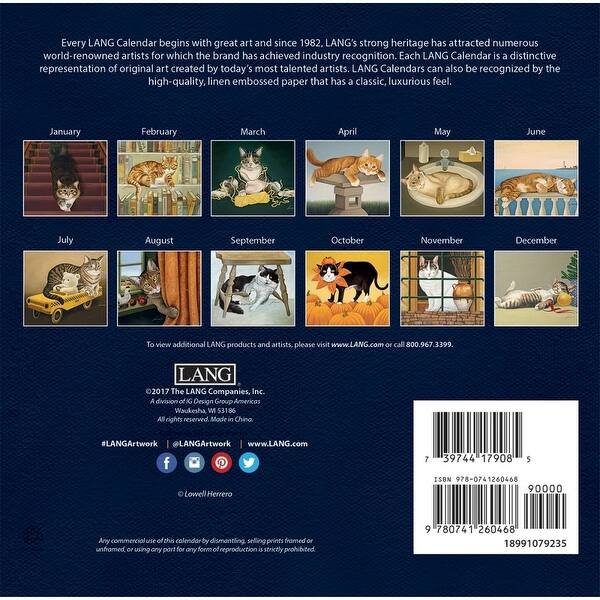 Shop American Cat Mini Wall Calendar Cat Art By Lang Companies