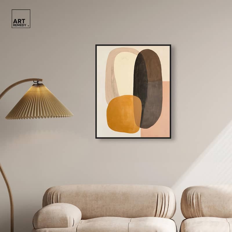 Burnt Ochre Orbit Canvas by Art Remedy