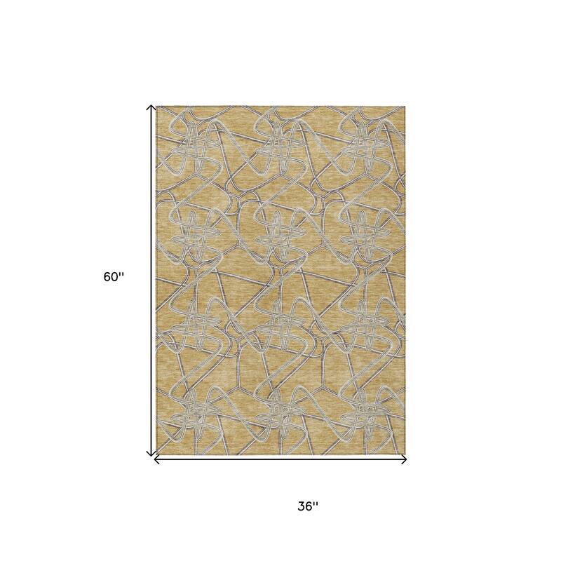 HomeRoots Geometric Contemporary Rectangle Outdoor Rug