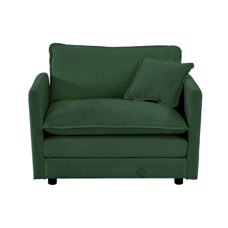 Modern Accent Chair with Ottoman, Living Room Club Chair Chenille Upholstered Armchair , Reading Chair for Bedroom