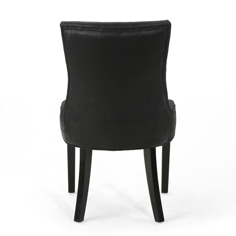 Tufted Backrest Dining Chair with Tapered Legs,Set of 2
