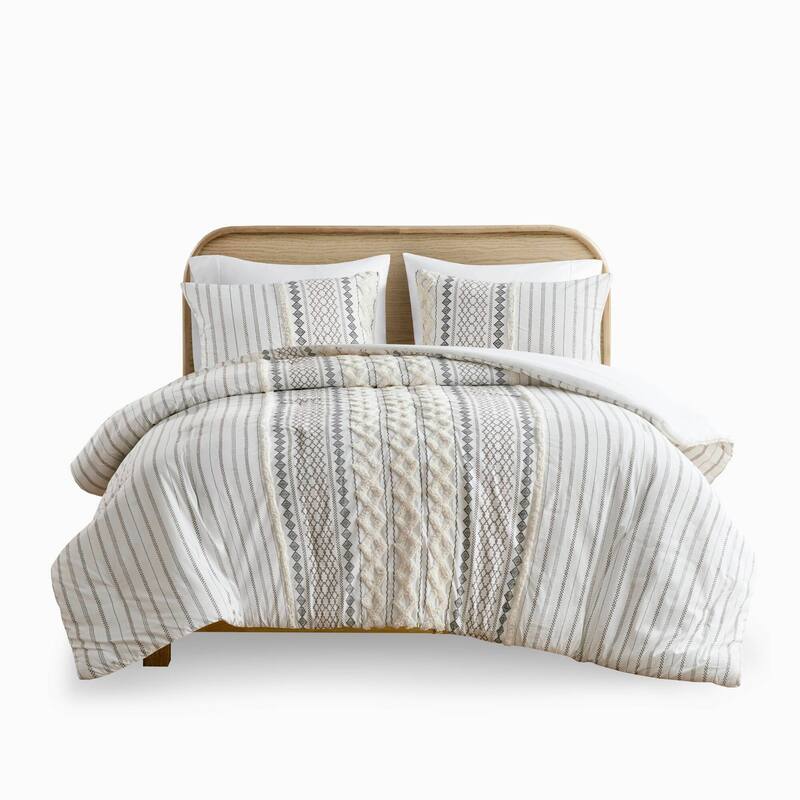 GDF Studio - Imani Cotton Printed Comforter Set with Chenille Detailing