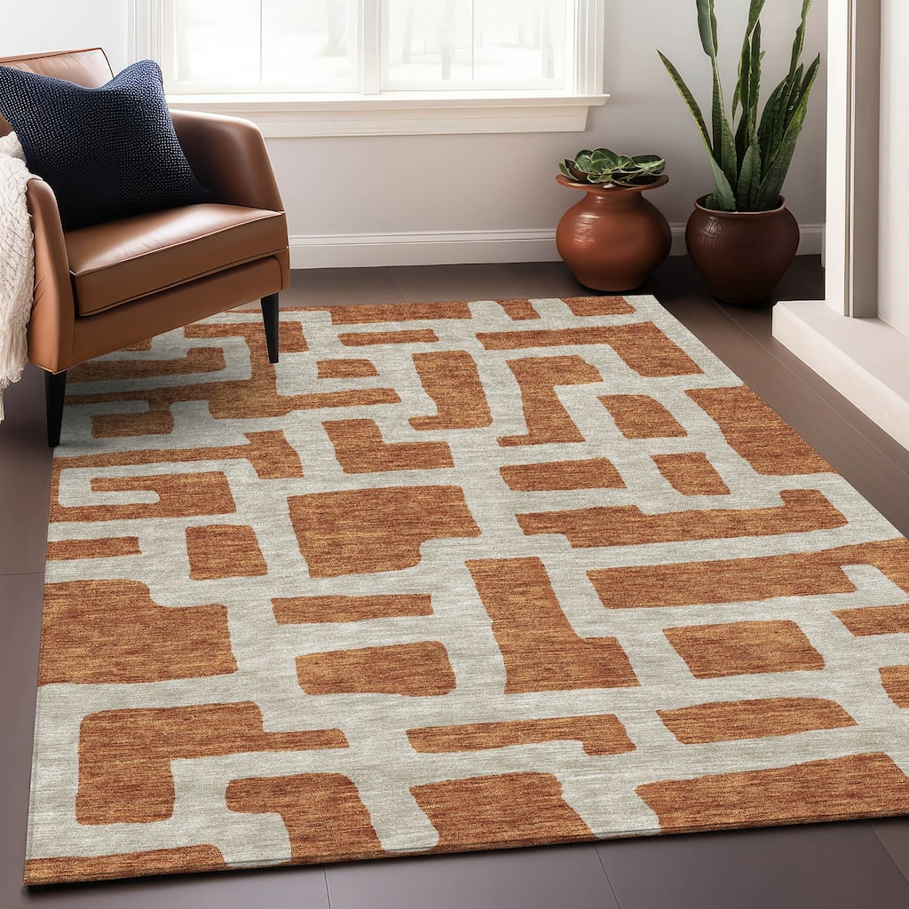 Premium Washable Super Soft Geo Maze Mayfield Rug