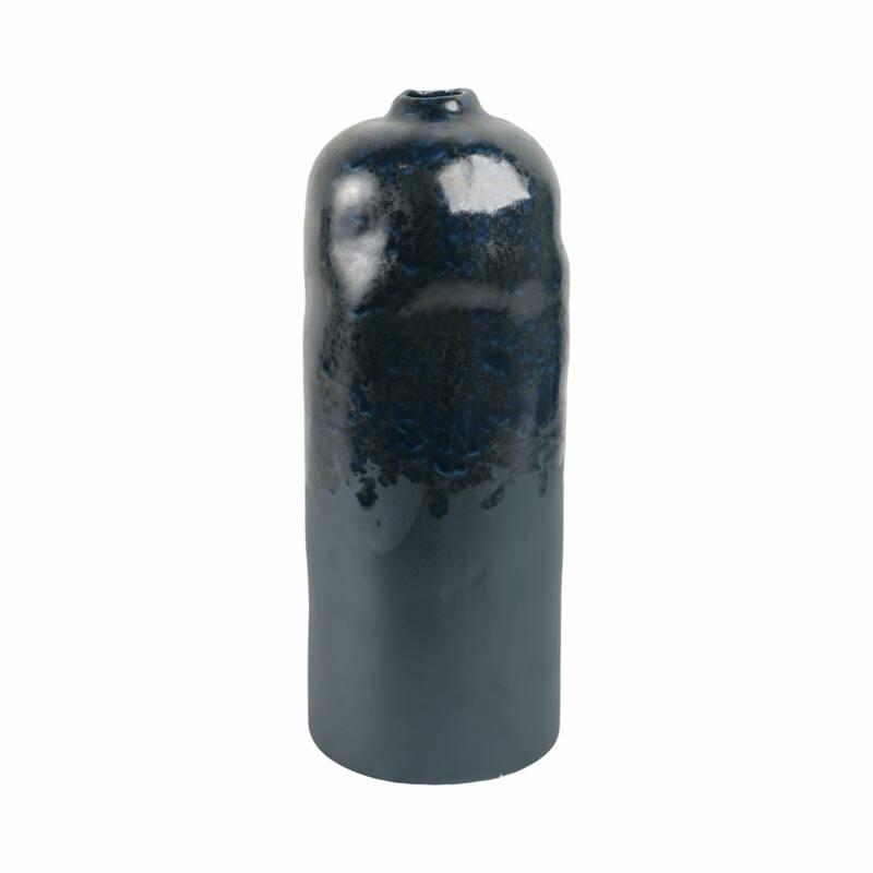 Decorative Vase - Blue Ceramic Finish Details