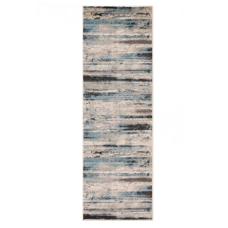 Modern Lines Abstract Striped Indoor Runner or Area Rug by Superior