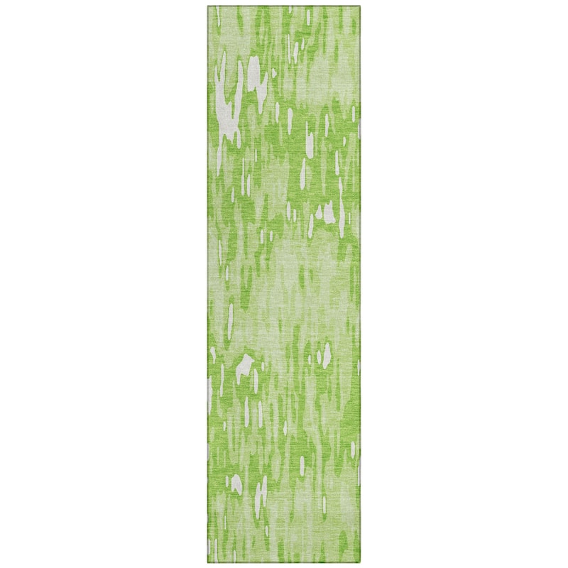 Machine Washable Indoor/ Outdoor Modern Watercolor Chantille Rug