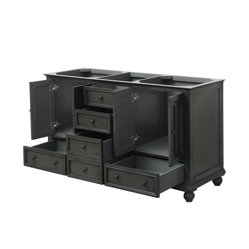 Avanity Thompson 60 in. Double Sink Bathroom Vanity with Carrara Marble Top - 61"W x 22"D x 35"H