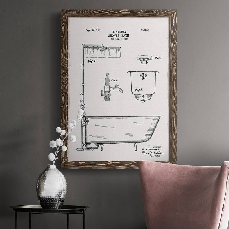Vintage Bath I-Premium Framed Canvas - Ready to Hang