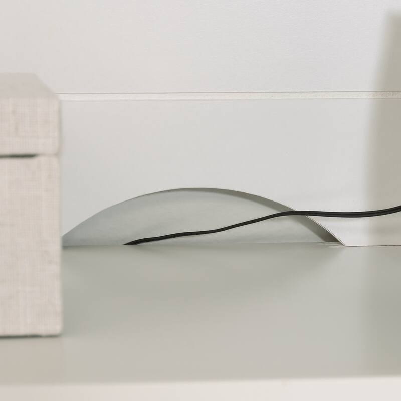 Wood Hutch with Cabinet Open Shelves, White - 60.00" W x 14.57" D x 39.13" H