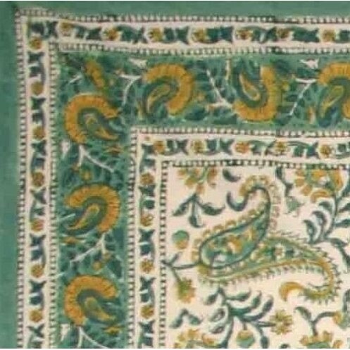 Handmade Rajasthan Paisley Floral Block Print Tablecloth 100% Cotton Rectangle Square Round