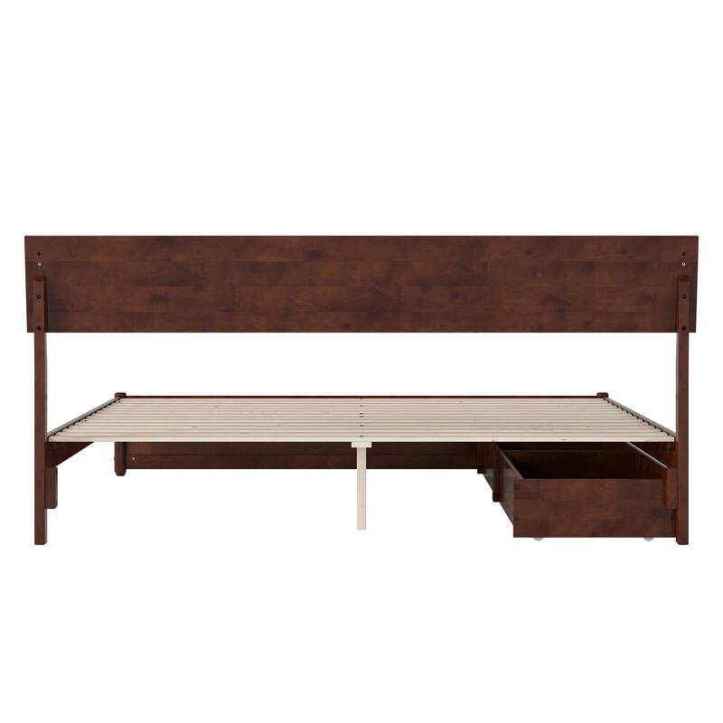 Norla Wood Platform Bed with Storage Drawers