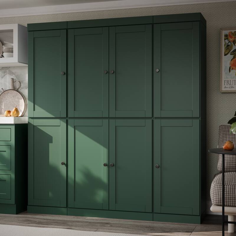 Palace Imports 100% Solid Wood 65" Pantry Cabinet with Shaker Doors, 2-Drawers and Adjustable Shelves
