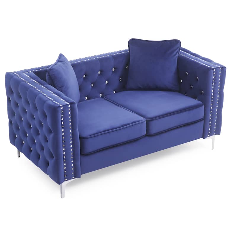 Paige Tufted Velvet Loveseat