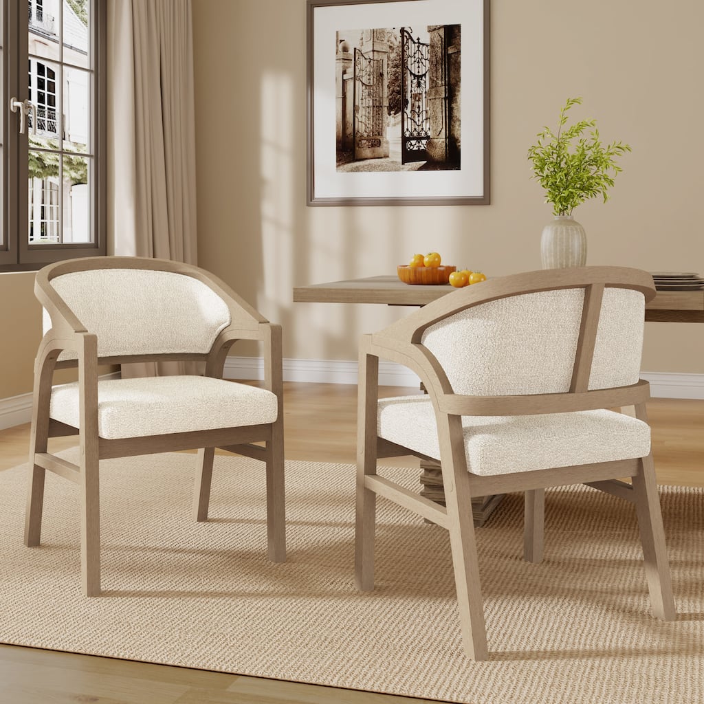 Christopher Knight Home - Nala Modern Upholstered Wood Dining Chair with Ergonomic Curved Back (Set of 2)