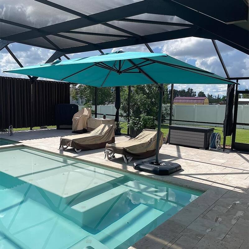 PURPLE LEAF 10 ft 360 Degree Rotation Patio Umbrella With Base