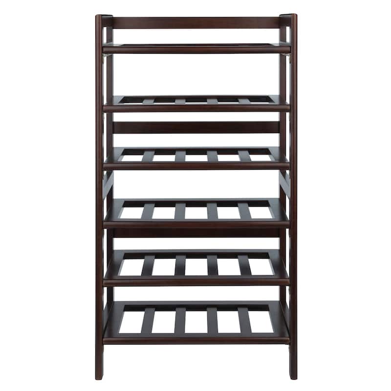 Silvi 30-Bottle Wine Rack, Walnut - 21.5 x 11.54 x 38.5 inches