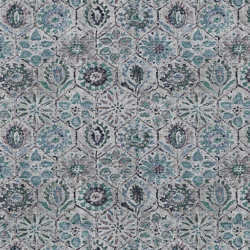 HomeRoots Floral Transitional Rectangle Outdoor Rug