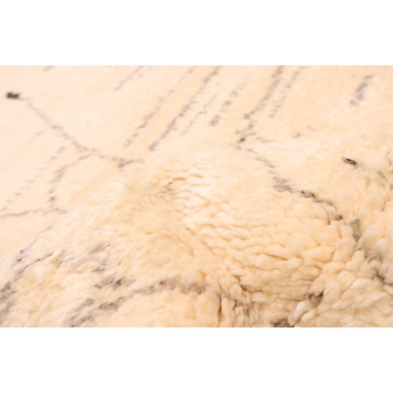 ECARPETGALLERY Hand-knotted Tangier Cream Wool Rug - 7'10 x 10'0