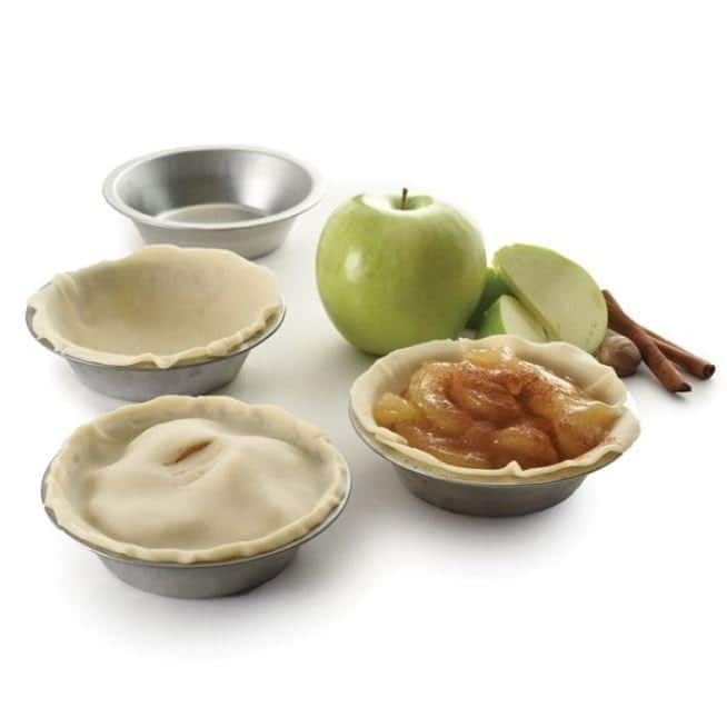 Norpro 4 Piece Round 5" Mini Tin Pie Pan Set - Perfect for Small Pot Pies, Quiches and Cakes
