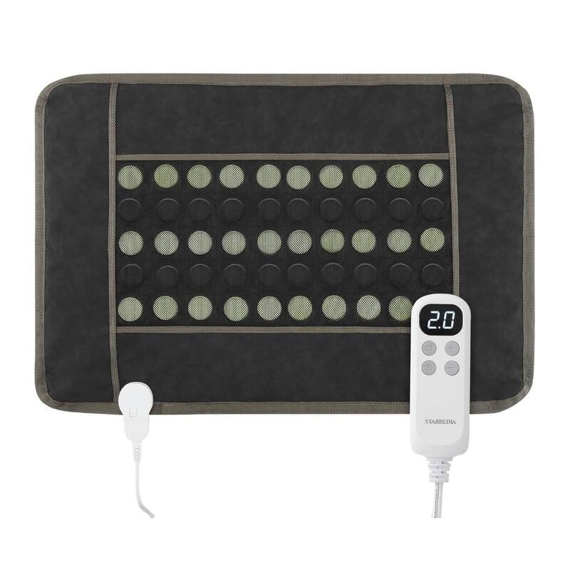 32"x21" Electric Natural and Tourmaline Far Infrared Heating Pad for Back - Black
