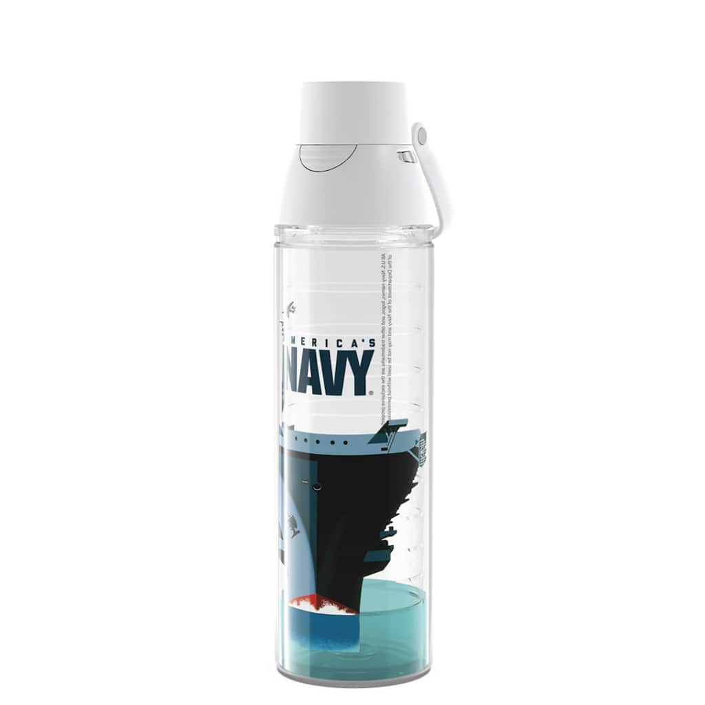 Tervis Navy Carrier Made in USA Double Walled Insulated Travel Tumbler, Classic - 24oz Venture Lite Water Bottle