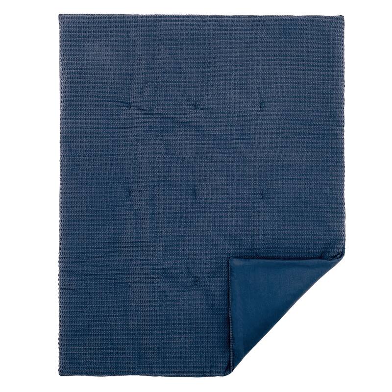 Mills Waffle Navy 4pc Baby Crib Bedding Set - Levtex Baby