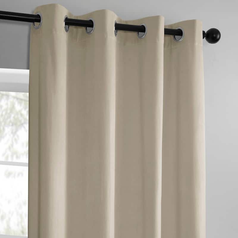Exclusive Fabrics Simply Velvet Grommet Room Darkening Curtains for Bedroom & Living Room Curtains Pair (2 Panels))