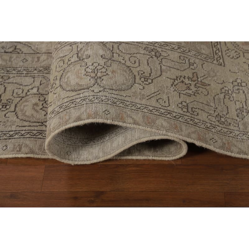 Medallion Tabriz Persian Vintage Area Rug Handmade Wool Carpet - 9'8"x 12'6"