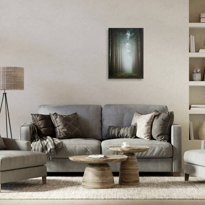 Stupell Moonlight Through Dark Forest Canvas Wall Art Design By Martin Podt