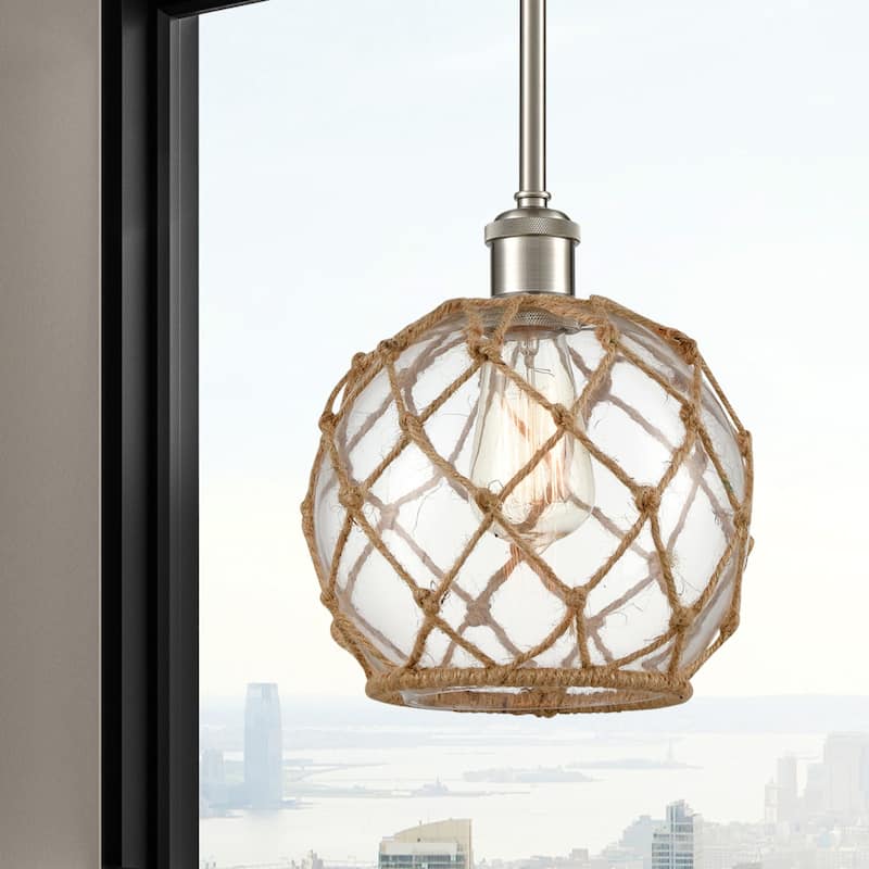Innovations Lighting Farmhouse Rope 8" Wide Mini Pendant