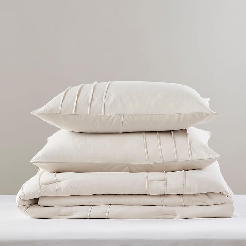 Chelsea Square Evans Pinch Pleated Soft Washed Boho Comforter Set