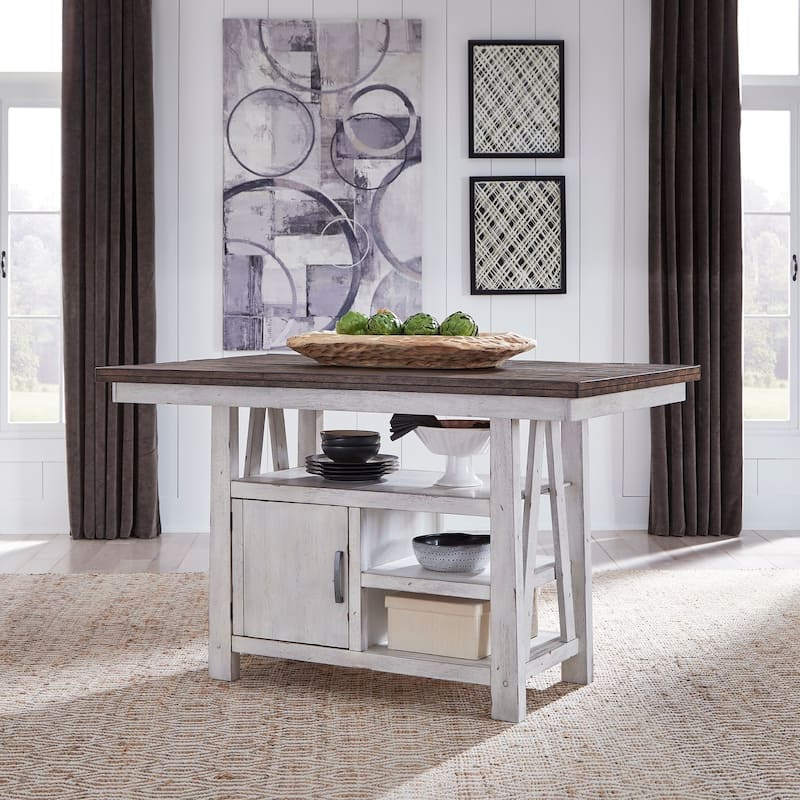 Farmhouse Two Tone White Gathering Table - Antique White