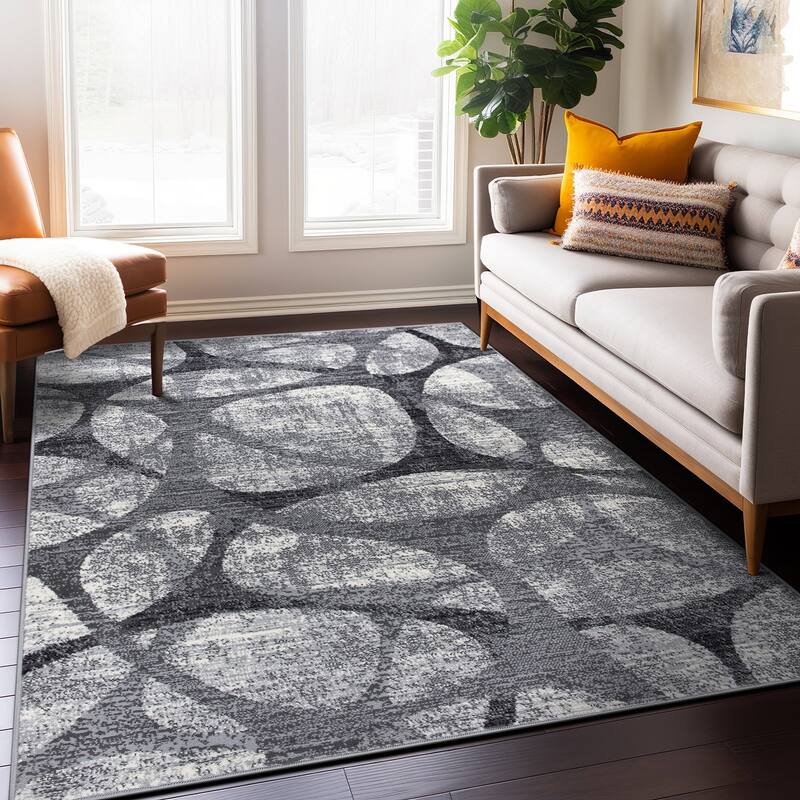 World Rug Gallery Modern Geometric Distressed Area Rug