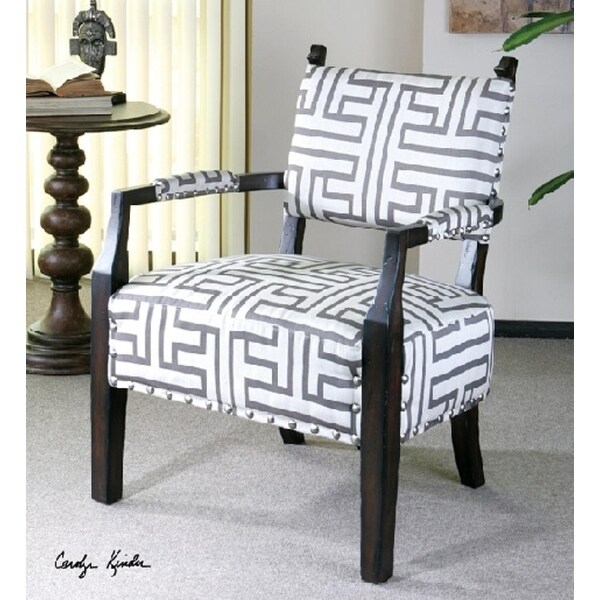 Shop 32.25" Dark Gray and Off-White Geometric Print ...