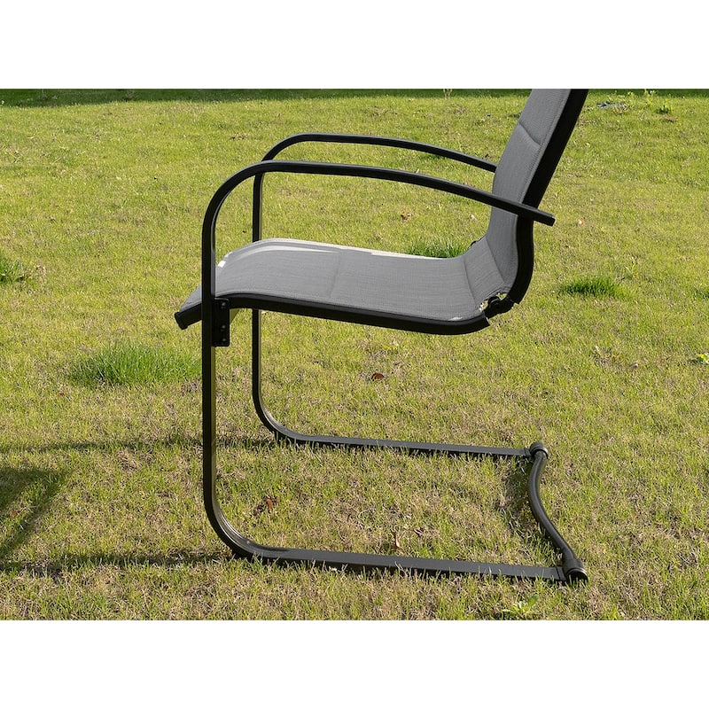 Nuu Garden 2 PCS Foam-Padded Textilene C-spring Dining Chairs