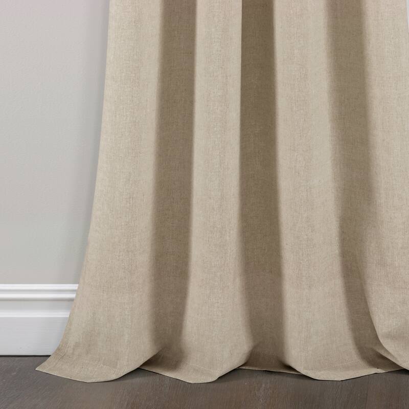 Lush Decor Farmhouse Button Stripe Yarn Dyed Woven Cotton Window Curtain Panel Pair