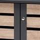 preview thumbnail 6 of 9, Contemporary 3-door Slatted Wood 14-pair Shoe Storage Cabinet