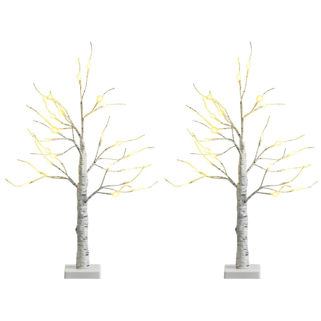 Gymax 2PCS 2 FT Pre-lit White Birch Tree Artificial Twig Birch Tree - See Details