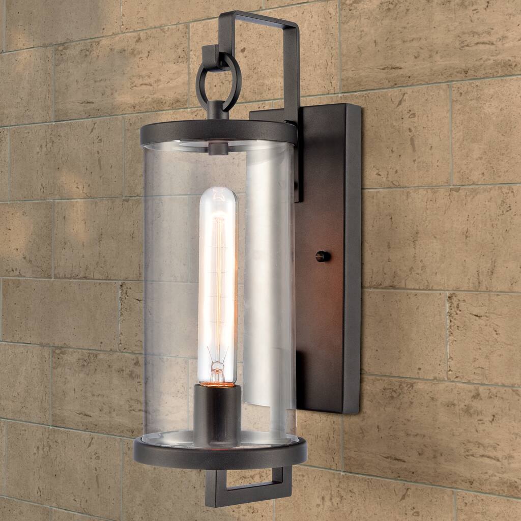 Hopkins 15.75'' High 1-Light Outdoor Sconce - Charcoal Black
