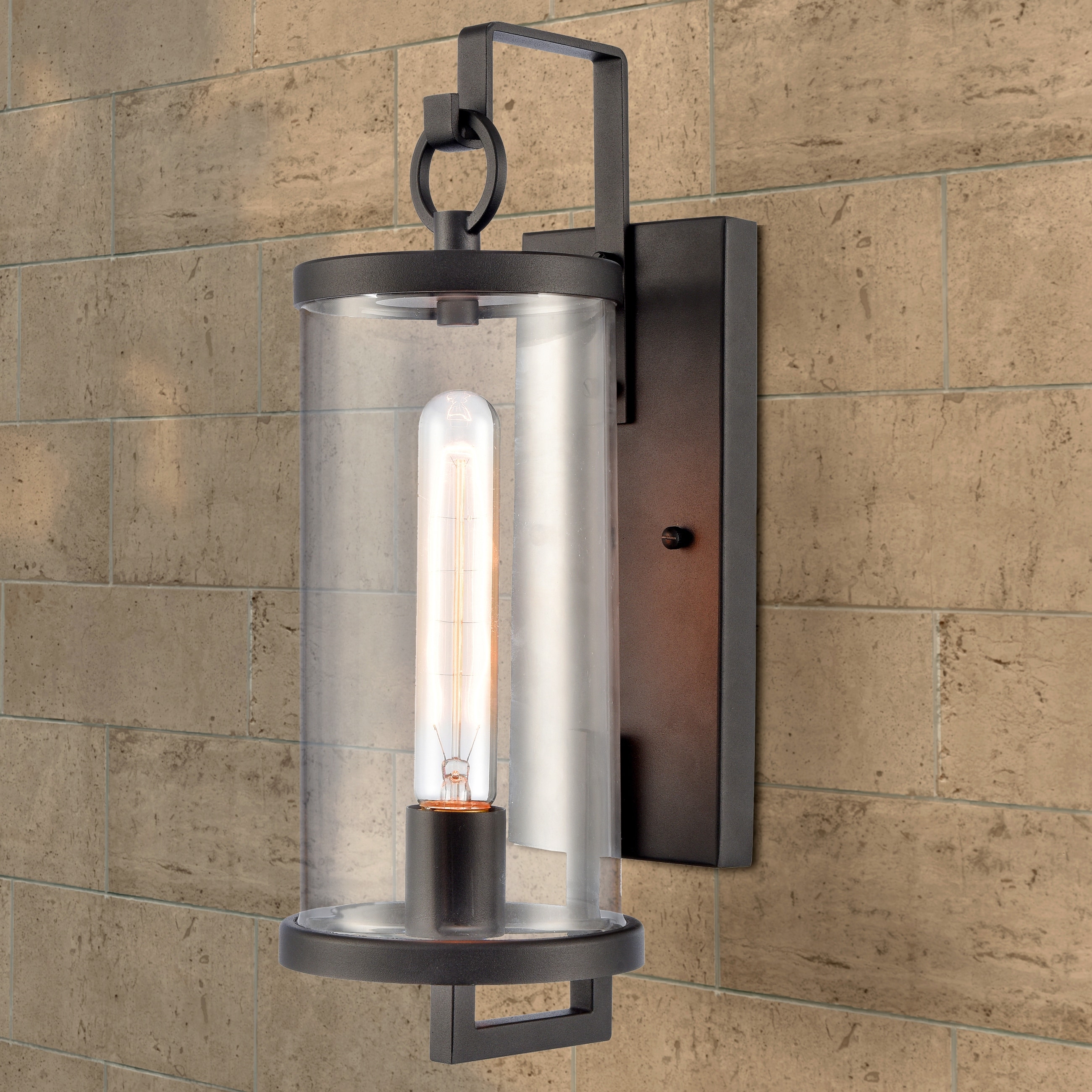 Hopkins 15.75'' High 1-Light Outdoor Sconce - Charcoal Black