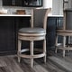 preview thumbnail 38 of 109, Maven Lane 26" Pullman Swivel Counter Height Kitchen Stool Single - Reclaimed Oak Vegan Leather.
