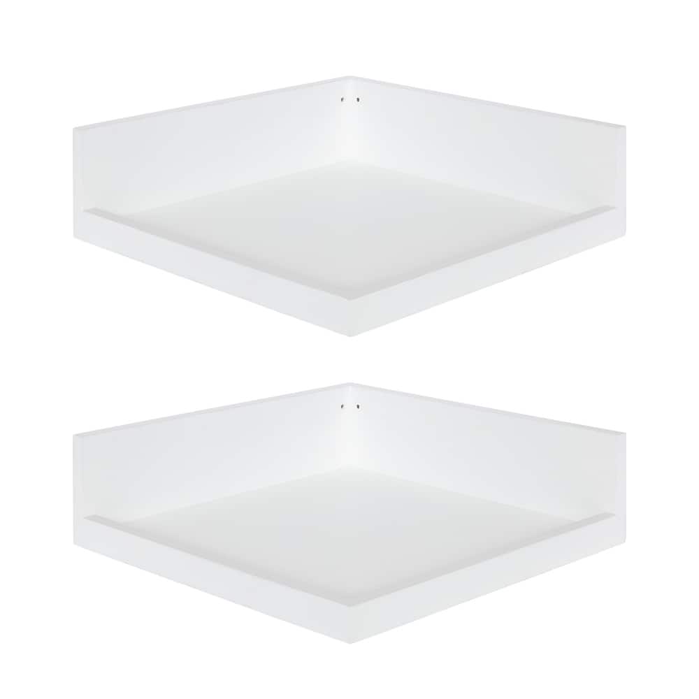 Kate and Laurel Levie Floating Corner Wood Wall Shelf - 2 Piece