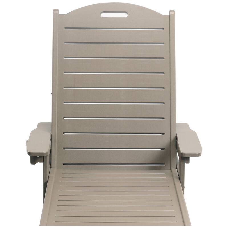 Brighton Outdoor Poly Reclining Chaise Lounge with Wheels & Cup Holder (Set of 4)