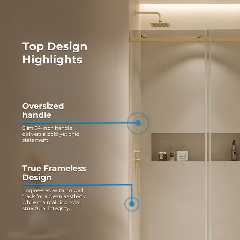 Selby Frameless Sliding Clear Alcove Shower Door