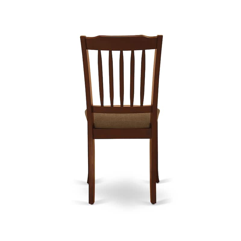 East West Furniture Kitchen Table Set- a Rectangle Dining Table and Linen Fabric Dining Chairs,Mahogany (Pieces Options)