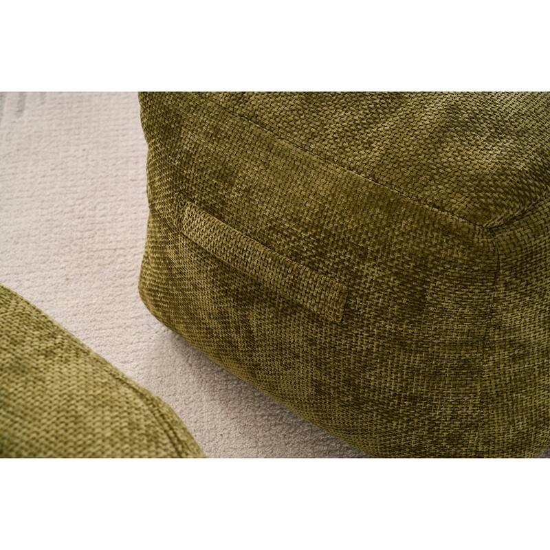 Foam Bean Bag Chairs for Adults/Teens with Filling,Bean Bag Lazy Sofa with Ultra Soft Chenille Cover, Bean Bag,Indoor & Outdoor - Olive Green