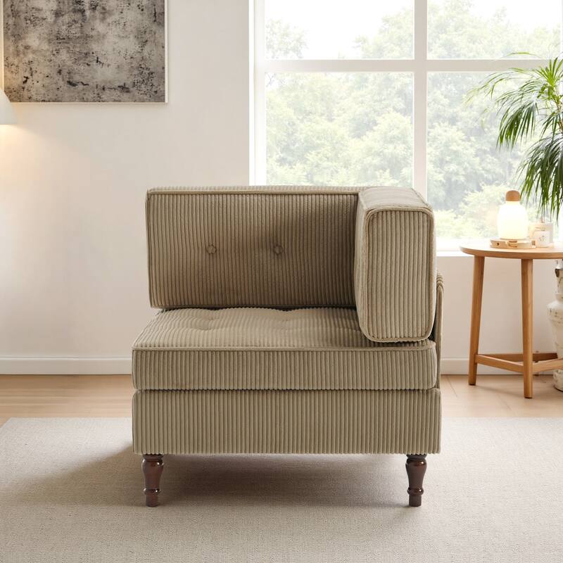 Modern Corduroy Corner Armchair Armless Chair sofa