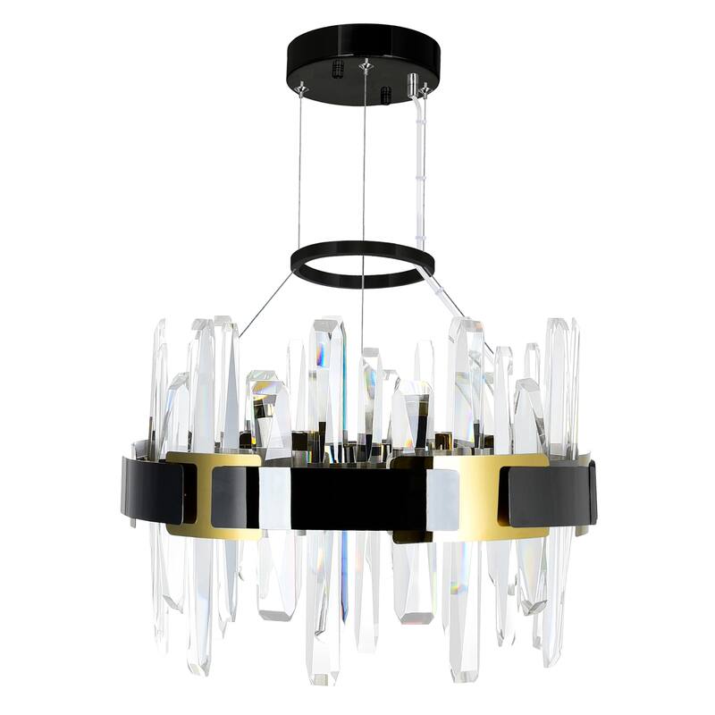Aya Integrated LED 18in Pearl Black Chandelier
