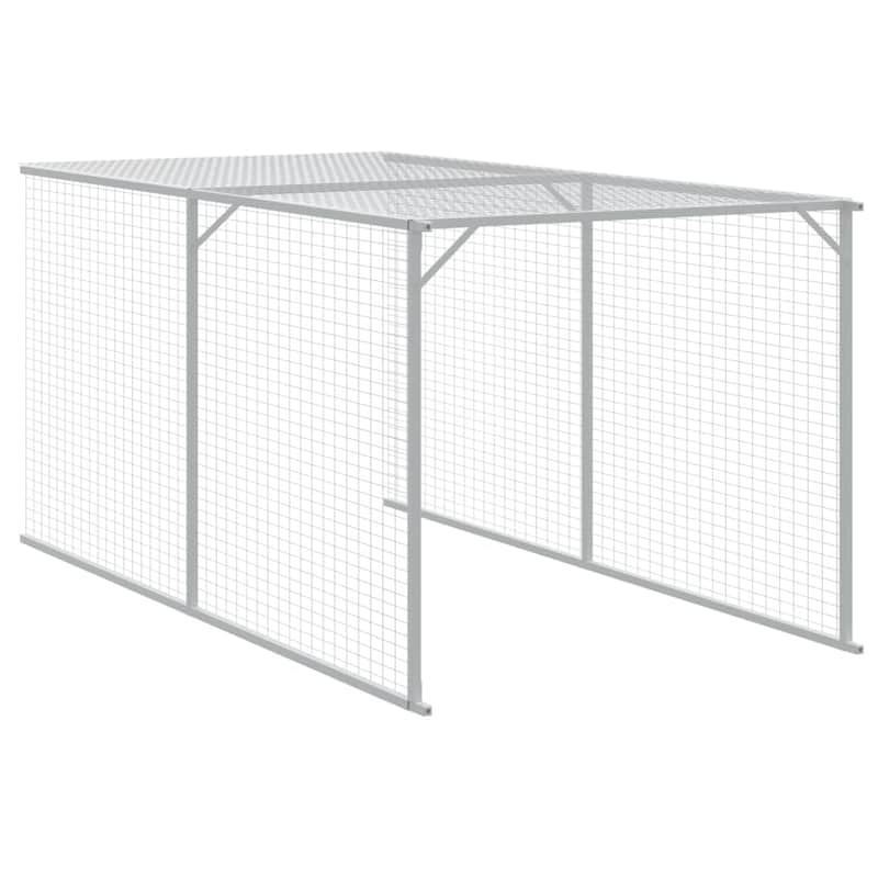 vidaXL Chicken Cage with Run Light Gray/Anthracite multisize Galvanized Steel